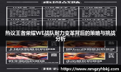 热议王者荣耀WE战队耐力变革背后的策略与挑战分析