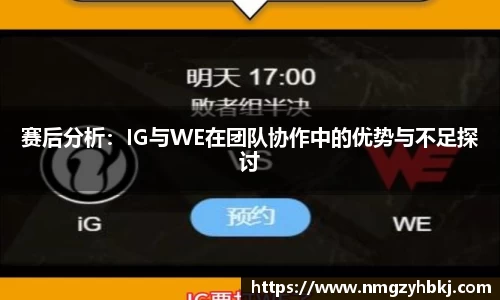 赛后分析：IG与WE在团队协作中的优势与不足探讨